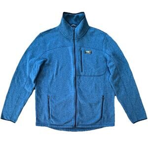 LL Bean Men’s XL Tall Slightly Fitted Sweater Fleece Full Zip Jacket Blue 504939